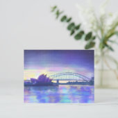Carte Postale Port de Sydney Coucher de soleil violet peinture d (Debout devant)
