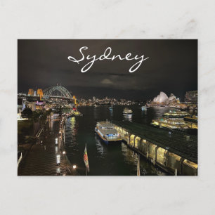 Carte Postale Port de Sydney par nuit, Australie, photo
