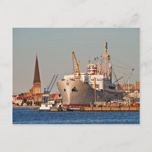 Carte Postale Port de ville à Rostock (Allemagne)