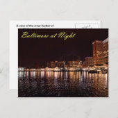 Carte Postale Port intérieur de Baltimore à la nuit (Devant / Derrière)