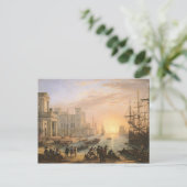Carte Postale Port maritime au coucher du soleil, 1639 (Debout devant)