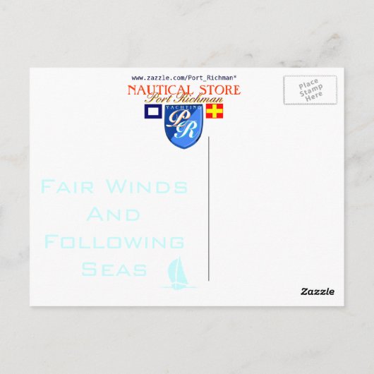 Carte Postale Port Richman Vents Faciles Après Mer USA (Dos)