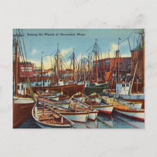 Carte Postale Port vintage Gloucester, Massachusetts (Devant)
