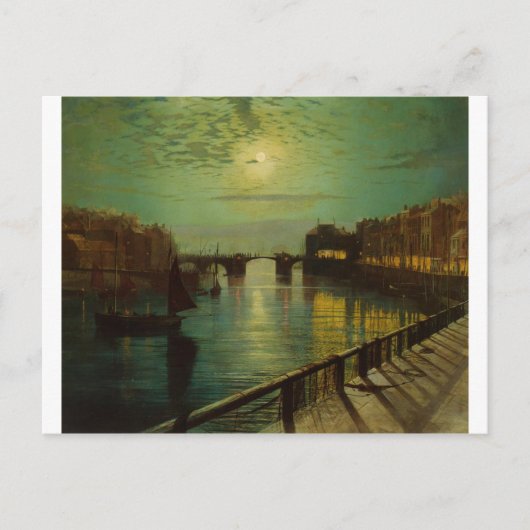 Carte Postale Port Whitby par Moonlight John Atkinson Grimshaw (Devant)