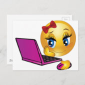 Carte Postale Portable Emoji Girl (Devant / Derrière)