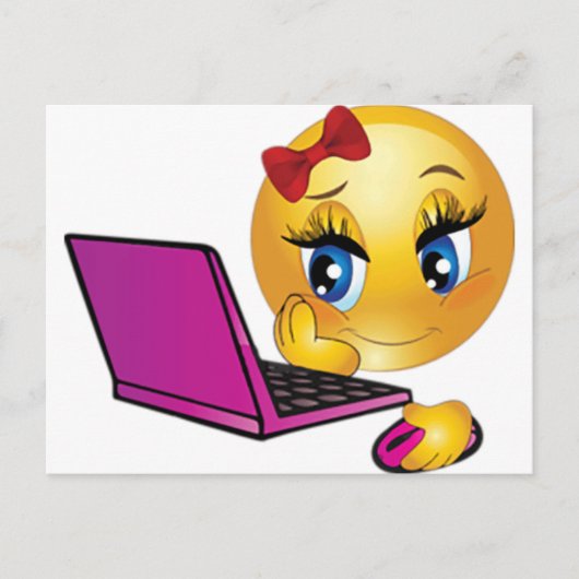 Carte Postale Portable Emoji Girl (Devant)