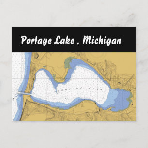 Carte postale Portage Lake, MI Carte portuaire nau