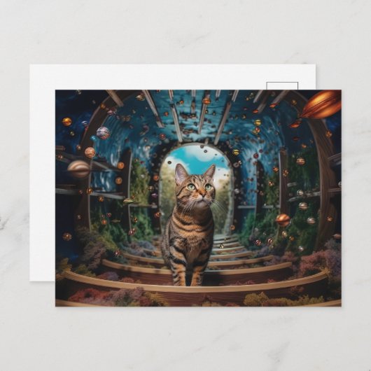 Carte Postale Portail caché Kitty (Devant / Derrière)