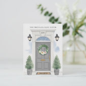 Carte Postale Porte avant grise Faire-part de déplacement (Debout devant)