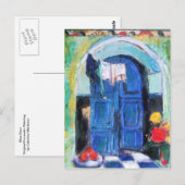 Carte Postale Porte bleue - (Devant / Derrière)