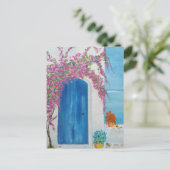 Carte Postale Porte bleue grecque (Debout devant)