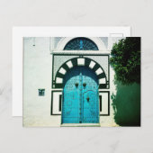 Carte Postale Porte bleue tunisienne (Devant / Derrière)