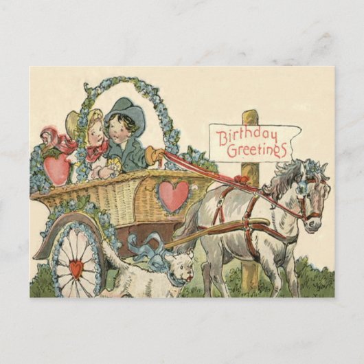 Carte Postale Porte-chien Cheval pour enfants mignons (Devant)