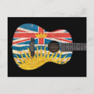 Carte Postale Porté Colombie-Britannique Drapeau Guitare acousti