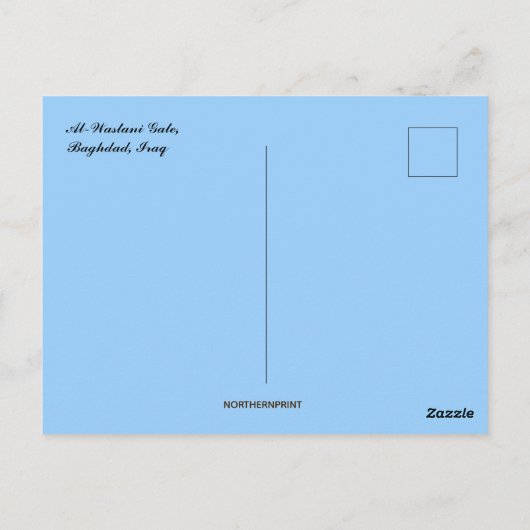 Carte Postale Porte d'Al Wastani à Bagdad (Dos)