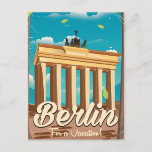 Carte Postale Porte de Brandebourg, affiche de voyage de Berlin