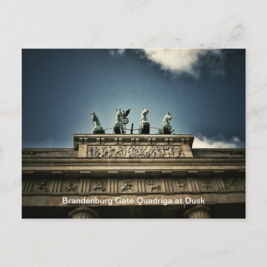 Carte Postale Porte de Brandebourg Quadriga Vue en Berlin, Allem (Devant)