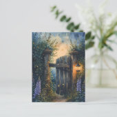 Carte Postale Porte De Jardin Enchantée Sous Ciel De Luciole (Debout devant)