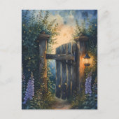 Carte Postale Porte De Jardin Enchantée Sous Ciel De Luciole (Devant)