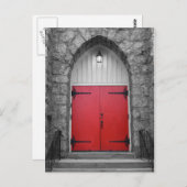 Carte Postale Porte de l'église rouge (Devant / Derrière)