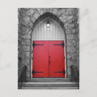 Carte Postale Porte de l'église rouge