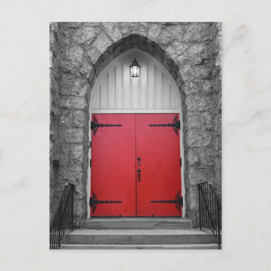 Carte Postale Porte de l'église rouge (Devant)