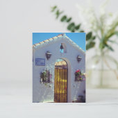Carte Postale Porte de style espagnol rouge, fleurs de Marbella (Debout devant)