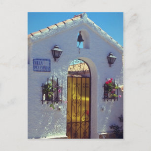 Carte Postale Porte de style espagnol rouge, fleurs de Marbella
