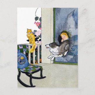 Carte Postale Porte d'écran Dog Bust pour obtenir chat