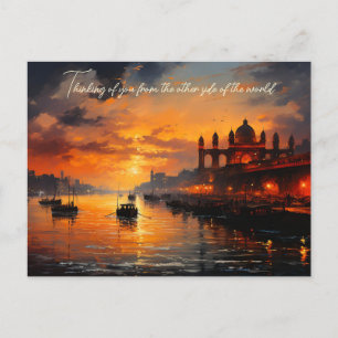 Carte Postale Porte d'entrée dans la vieille ville en Inde peint