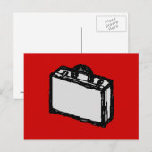Carte Postale Porte-documents de bureau ou valise voyage. Dessin (Devant / Derrière)