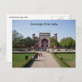 Carte Postale porte du taj mahal (Devant / Derrière)