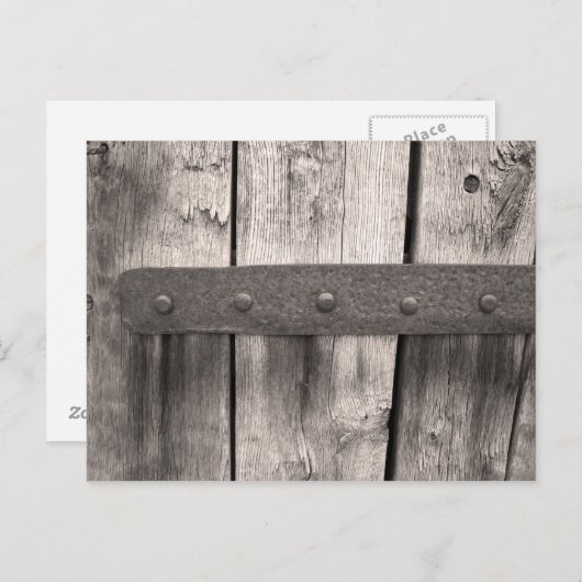 Carte Postale Porte en bois rustique et gond (Devant / Derrière)