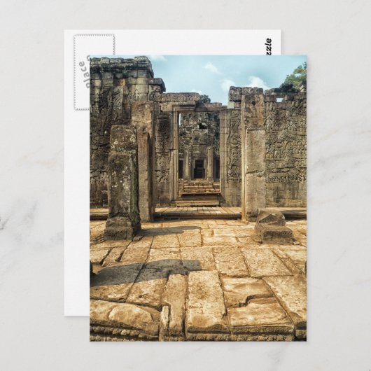Carte Postale Porte en pierre extérieure, Ruines du temple de Ba (Devant / Derrière)