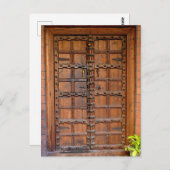 Carte Postale Porte indienne en bois (Devant / Derrière)