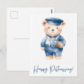 Carte Postale Porte-monnaie d'ours mignon | Passage | Aquarelle (Devant / Derrière)