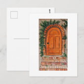 Carte Postale Porte orange (Devant / Derrière)