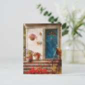 Carte Postale Porte - Porte avant bleue (Debout devant)