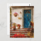 Carte Postale Porte - Porte avant bleue (Devant / Derrière)