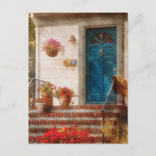 Carte Postale Porte - Porte avant bleue (Devant)