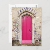 Carte Postale Porte rose ancienne (Devant / Derrière)