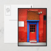 Carte Postale Porte rouge (Devant / Derrière)