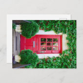 Carte postale Porte rouge (Devant / Derrière)