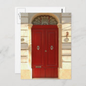 Carte Postale Porte rouge (Devant / Derrière)