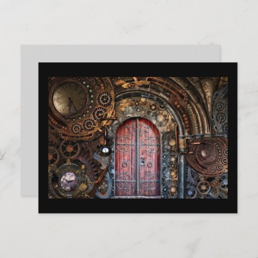carte postale porte steampunk (Devant / Derrière)