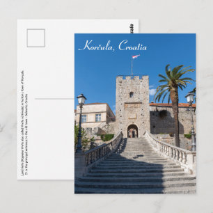 Carte Postale Porte terrestre dans la ville de Korcula - Dalmati
