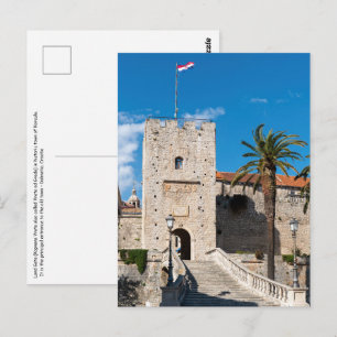 Carte Postale Porte terrestre dans la ville de Korcula - Dalmati