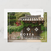 Carte Postale Porte traditionnelle coréenne Hanok (Devant / Derrière)