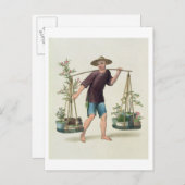 Carte Postale Porter avec Fruits et Fleurs, assiette 16 fr (Devant / Derrière)