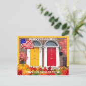 Carte Postale Portes avant colorées Thanksgiving (Debout devant)